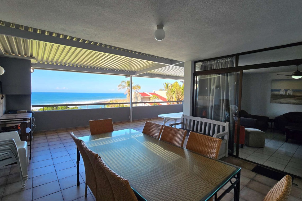 Chardonnay Cabanas 2 is an 8 sleeper, self-catering, seafront holiday home on Uvongo Main Beach.
