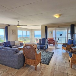 Uvongo Chalets 27 is a self-catering 6 sleeper flat on Lilliecrona Boulevard in Uvongo on the South Coast of KwaZulu Natal in South Africa. The property offers solar power with an inverter, internet, WiFi, Netflix, DSTV and filtered drinking water.