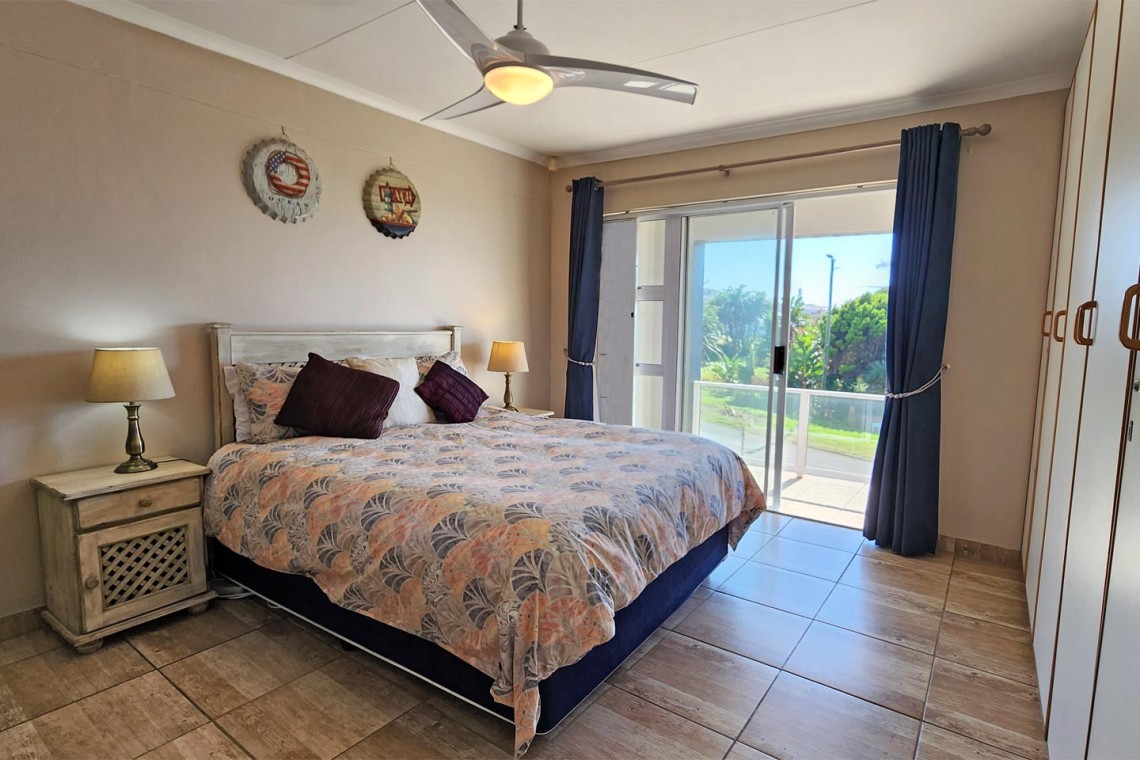 Uvongo Chalets 27 is a self-catering 6 sleeper flat on Lilliecrona Boulevard in Uvongo on the South Coast of KwaZulu Natal in South Africa. The property offers solar power with an inverter, internet, WiFi, Netflix, DSTV and filtered drinking water.