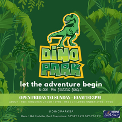 Dinopark in Melville on the South Coast of KwaZulu Natal is a dinosaur park and fun outing for the whole family.