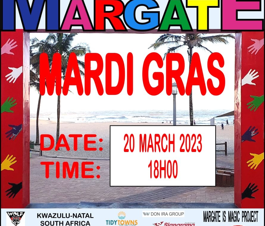 Celebrate Mardi Gras in Margate on Monday, March 20 from 18:00 to 22:00.