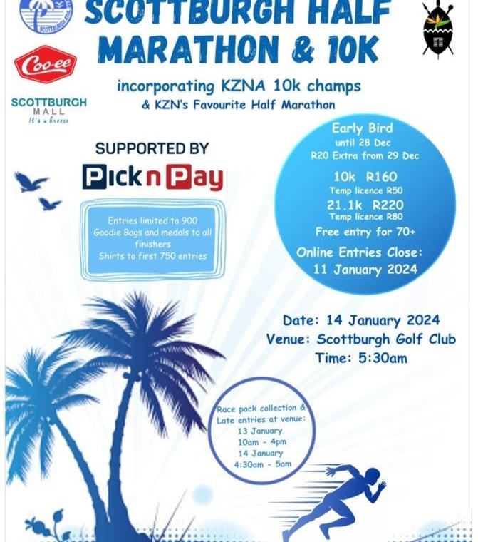 Scottburgh Half Marathon and 10km Hosted by Scottburgh AC