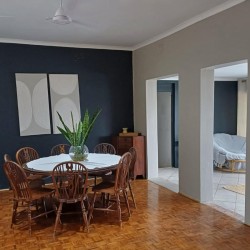 Sea Park Beach House, the dining room at the family beach house in holiday home with sea view in Sea Park on the South Coast of KwaZulu Natal
