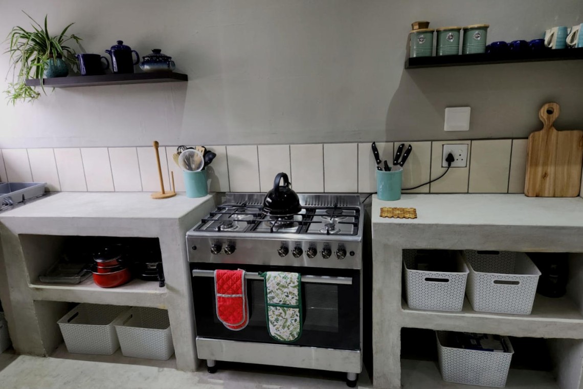 Sea Park Beach House, the kitchen in large family beach house in holiday home with sea view in Sea Park on the South Coast of KwaZulu Natal