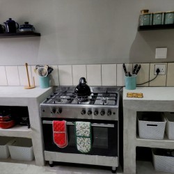 Sea Park Beach House, the kitchen in large family beach house in holiday home with sea view in Sea Park on the South Coast of KwaZulu Natal