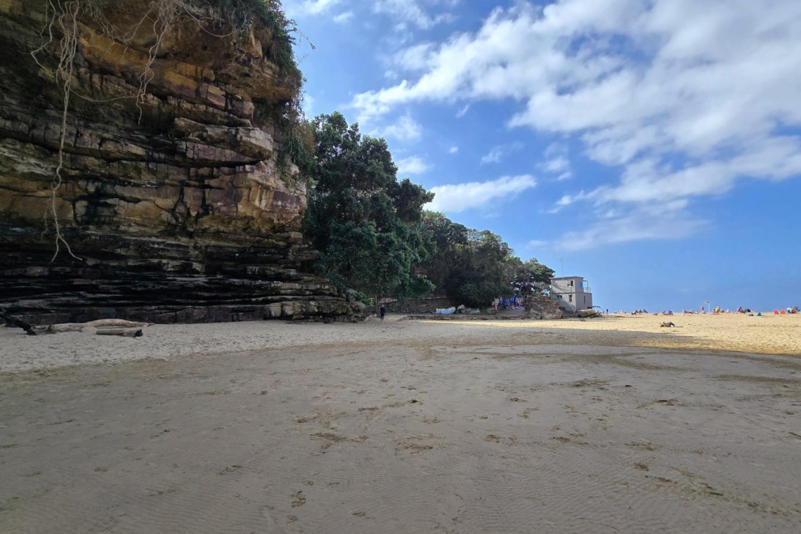 Scenic view of Uvongo Beach and cliffs just steps from Chardonnay Cabanas 5